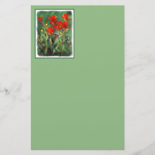 Indische Malerei mit Pinsel - Originelle Blume Briefpapier