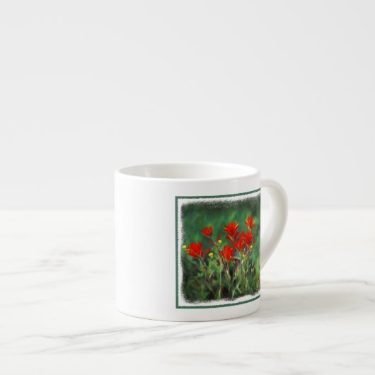 Indische Malerei mit Pinsel - Originelle Blume Espressotasse (Vorderseite Rechts)