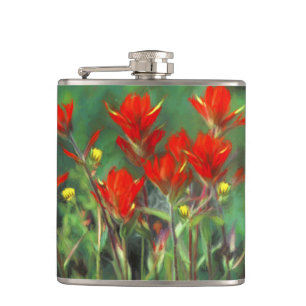 Indische Malerei mit Pinsel - Originelle Blume Flachmann