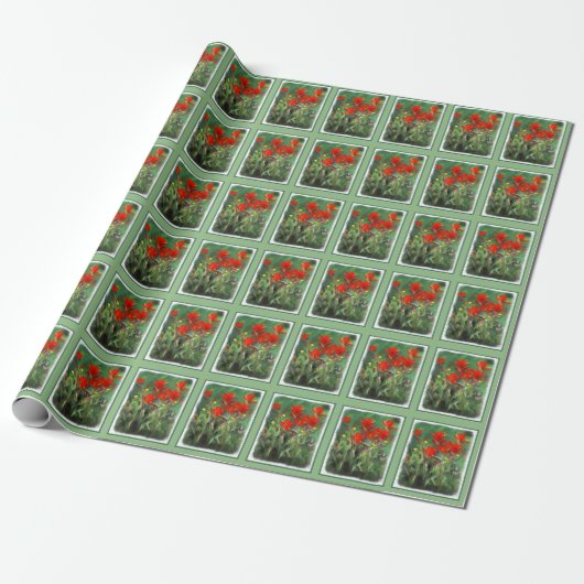 Indische Malerei mit Pinsel - Originelle Blume Geschenkpapier (Ungerollt)