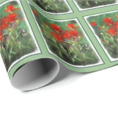 Indische Malerei mit Pinsel - Originelle Blume Geschenkpapier (Rolleneckpunkt)