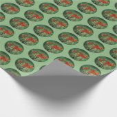 Indische Malerei mit Pinsel - Originelle Blume Geschenkpapier (Ecke)