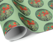 Indische Malerei mit Pinsel - Originelle Blume Geschenkpapier (Rolleneckpunkt)