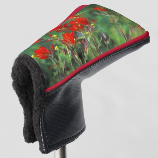 Indische Malerei mit Pinsel - Originelle Blume Golf Headcover (3/4 Vorderseite)