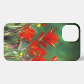 Indische Malerei mit Pinsel - Originelle Blume iPhone Hülle (Rückseite (Horizontal))