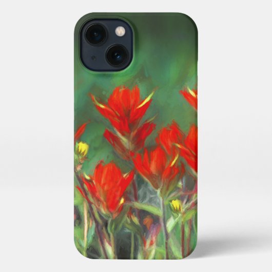 Indische Malerei mit Pinsel - Originelle Blume iPhone Hülle (Rückseite)