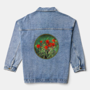 Indische Malerei mit Pinsel - Originelle Blume Jeansjacke
