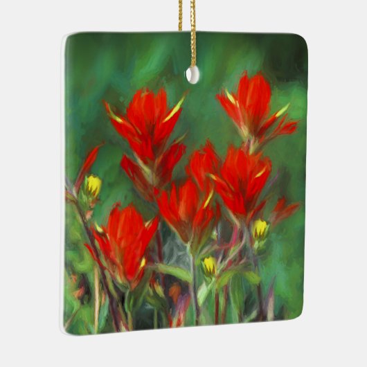 Indische Malerei mit Pinsel - Originelle Blume Keramikornament (Rechts)