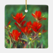 Indische Malerei mit Pinsel - Originelle Blume Keramikornament (Rückseite)