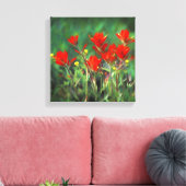 Indische Malerei mit Pinsel - Originelle Blume Leinwanddruck (Insitu (Wohnzimmer))