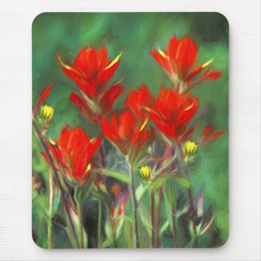 Indische Malerei mit Pinsel - Originelle Blume Mousepad (Vorne)