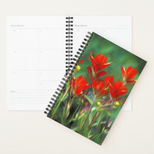 Indische Malerei mit Pinsel - Originelle Blume Planer