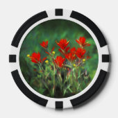 Indische Malerei mit Pinsel - Originelle Blume Pokerchips (Vorderseite)