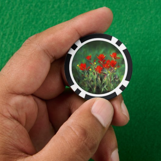 Indische Malerei mit Pinsel - Originelle Blume Pokerchips (Hand)