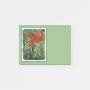 Indische Malerei mit Pinsel - Originelle Blume Post-it Klebezettel