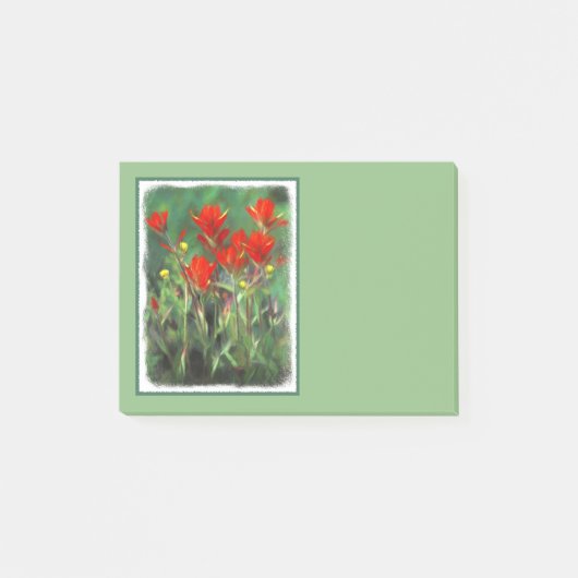 Indische Malerei mit Pinsel - Originelle Blume Post-it Klebezettel (Vorderseite)