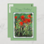 Indische Malerei mit Pinsel - Originelle Blume Postkarte (Vorne/Hinten)