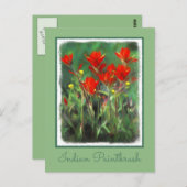 Indische Malerei mit Pinsel - Originelle Blume Postkarte (Vorne/Hinten)