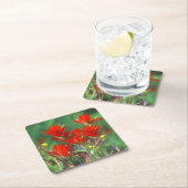 Indische Malerei mit Pinsel - Originelle Blume Rechteckiger Pappuntersetzer (Vor Ort)