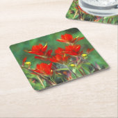 Indische Malerei mit Pinsel - Originelle Blume Rechteckiger Pappuntersetzer (angewinkelt)