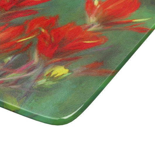 Indische Malerei mit Pinsel - Originelle Blume Schneidebrett (Ecke)