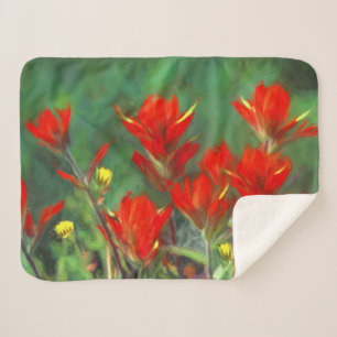 Indische Malerei mit Pinsel - Originelle Blume Sherpadecke