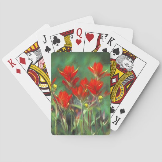 Indische Malerei mit Pinsel - Originelle Blume Spielkarten (Rückseite)