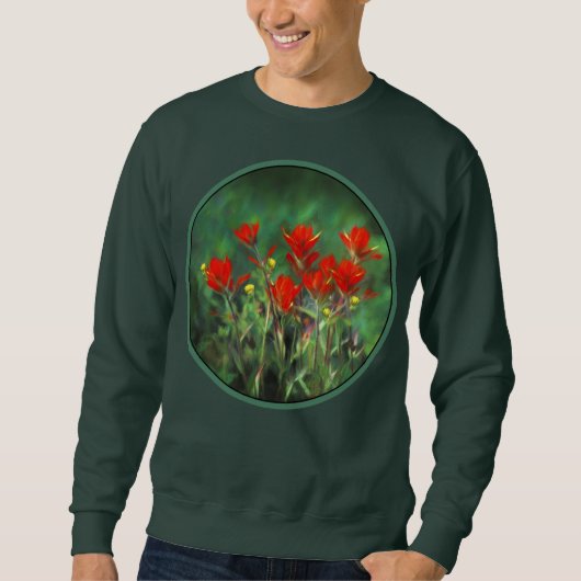 Indische Malerei mit Pinsel - Originelle Blume Sweatshirt (Vorderseite)