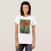Indische Malerei mit Pinsel - Originelle Blume T-Shirt (Vorne ganz)