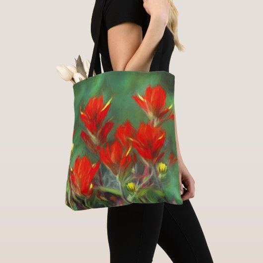 Indische Malerei mit Pinsel - Originelle Blume Tasche (Von Nahem)