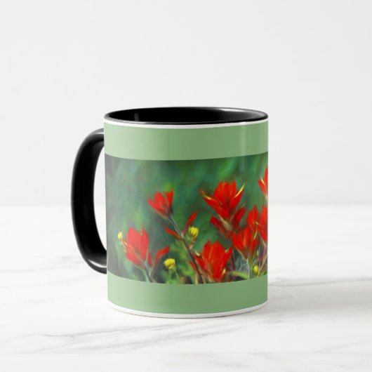 Indische Malerei mit Pinsel - Originelle Blume Tasse (Vorderseite Links)