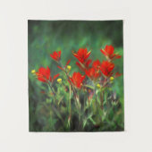 Indische Malerei mit Pinsel - Originelle Blume Wandteppich (Vorderseite)
