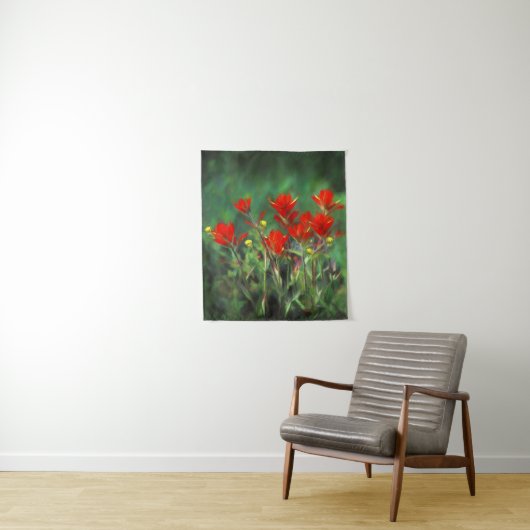 Indische Malerei mit Pinsel - Originelle Blume Wandteppich (Beispiel)