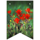 Indische Malerei mit Pinsel - Originelle Blume Wimpelkette (Dritte Fahne)