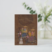 INDISCHE MALERIE ÜBER DIE ELEPHANISCHE PROZESSION POSTKARTE (Stehend Vorderseite)