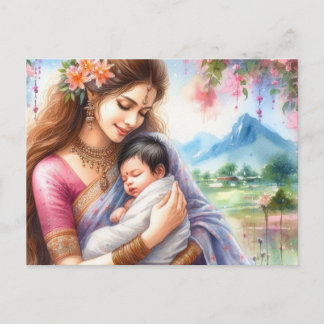 Indische Mama 12 Postkarte