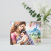 Indische Mama 12 Postkarte (Stehend Vorderseite)