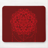 Indische Mandalaburgunder-Kunst Mousepad (Vorne)
