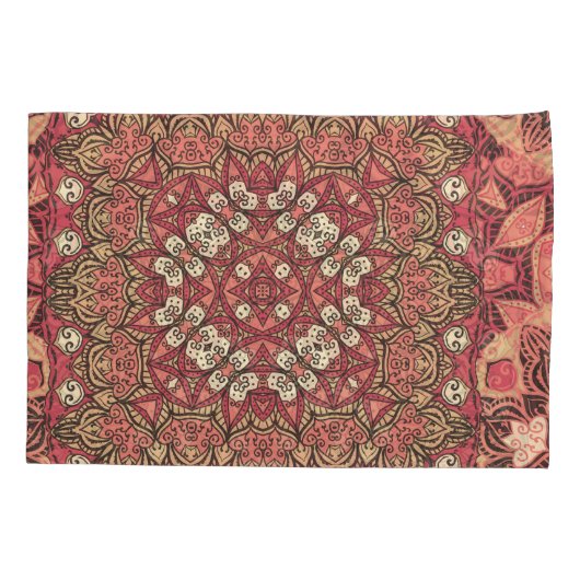 Indische Medaille, boho ethnische Verzierung Kissenbezug (Rückseite)