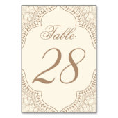 Indische Mehndi-Tischnummer | bearbeitbare Farbe Tischnummer (Rückseite)