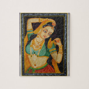 Indische Mogul-Frau, Vintage-Stil Puzzle