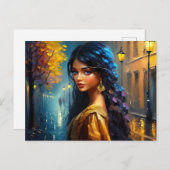 Indische Motive, Digital Modern, farbig Postkarte (Vorne/Hinten)