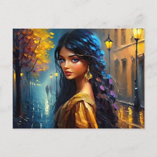 Indische Motive, Digital Modern, farbig Postkarte (Vorderseite)