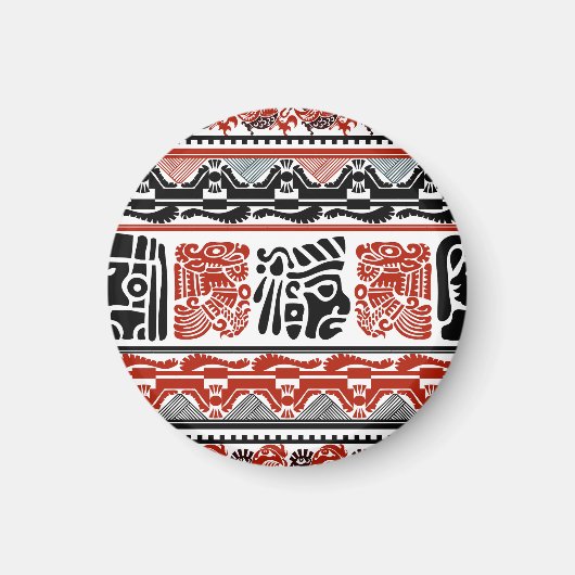 Indische Motive, schwarz rot, nahtlos. Magnet (Vorne)