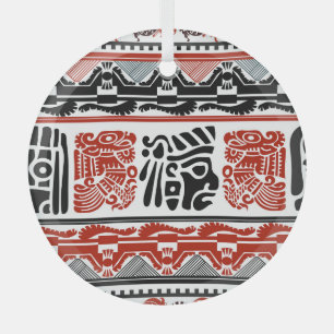 Indische Motive, schwarz rot, nahtlos. Ornament Aus Glas