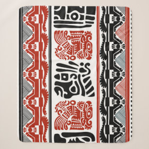 Indische Motive, schwarz rot, nahtlos. Sherpadecke
