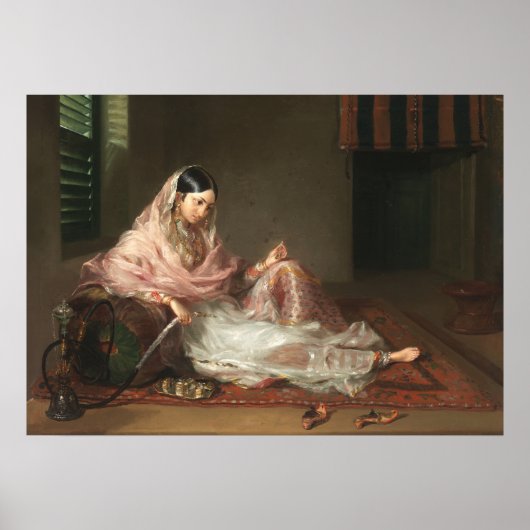 Indische muslimische Frauen rauchen Hookah Poster (Vorne)