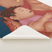 Indische Mutter, die ihr Baby mit Henna hält Sherpadecke (3/4)