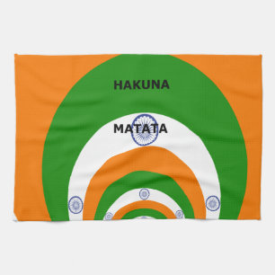 Indische Nationalfarben-Design mit "Hakuna Mat Geschirrtuch