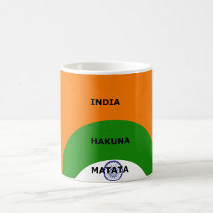 Indische Nationalfarben-Design mit "Hakuna Mat Kaffeetasse
